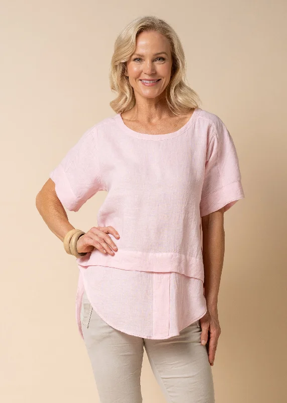 Talulla Linen Top in Blush