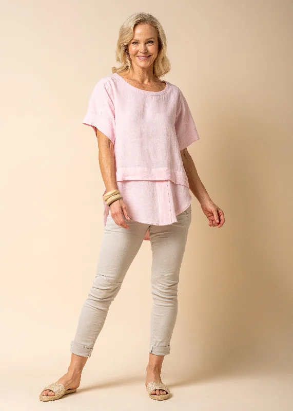 Talulla Linen Top in Blush