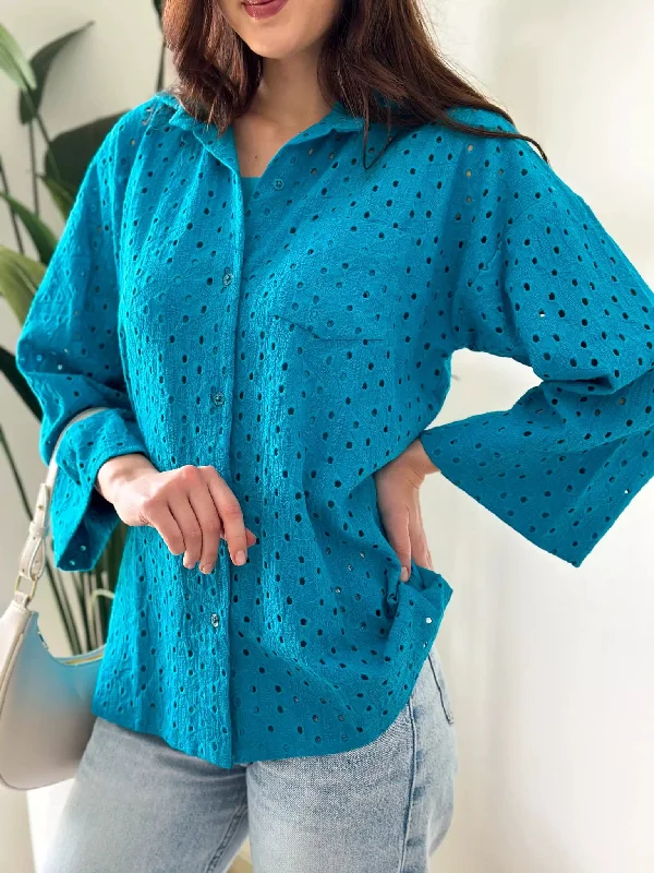 Tealicious Cutwork Shirt With Inner