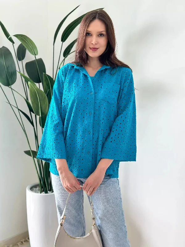 Tealicious Cutwork Shirt With Inner