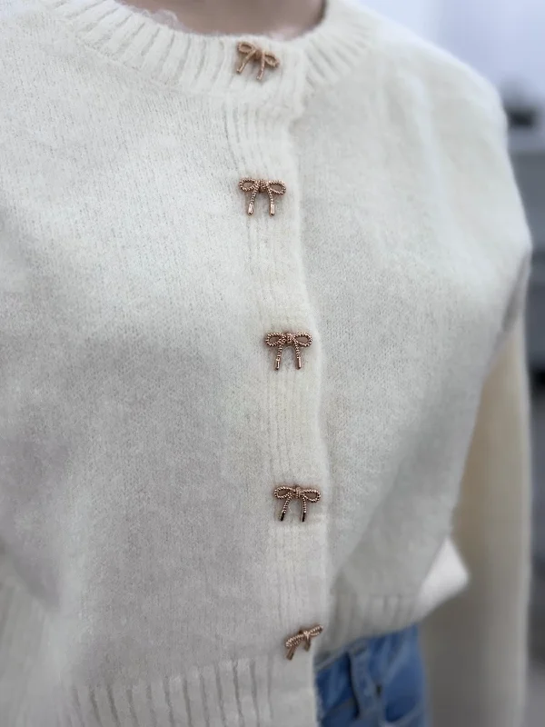 The Blair Bow Cardigan - Cream