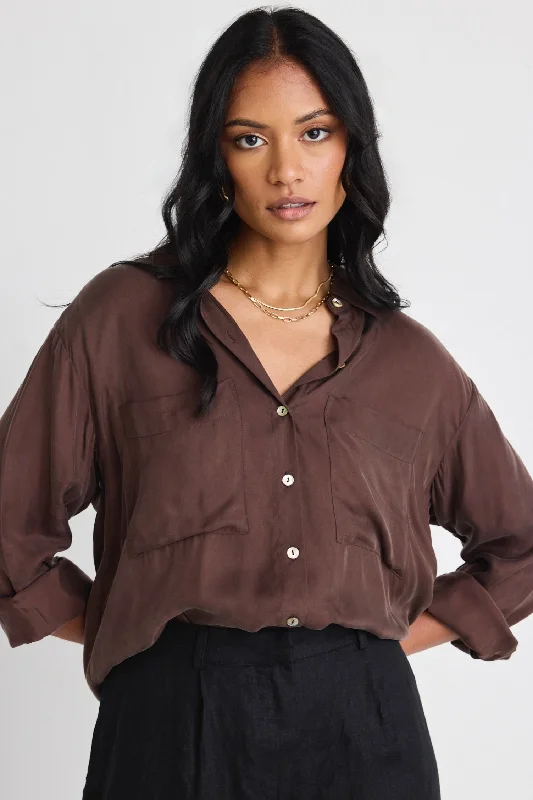 Tidal Cocoa Luxury Blend Oversized Shirt