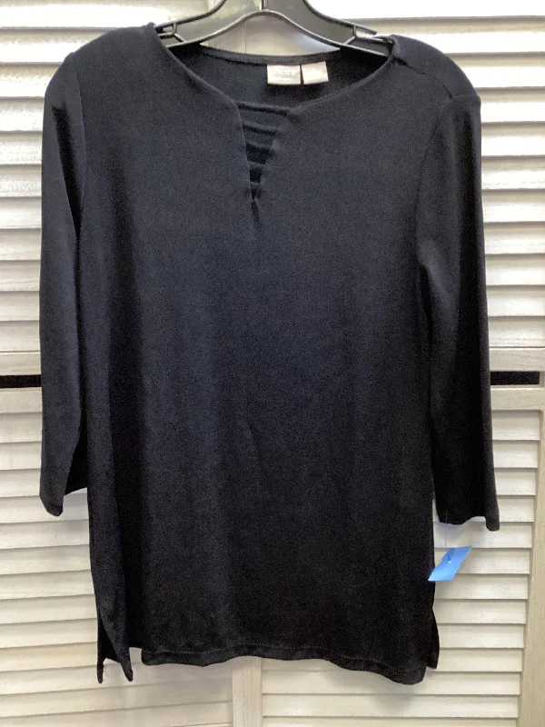 Top Long Sleeve Basic By Chicos In Black, Size: M