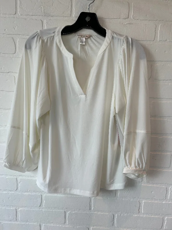 Top Long Sleeve By Banana Republic In Cream, Size: S