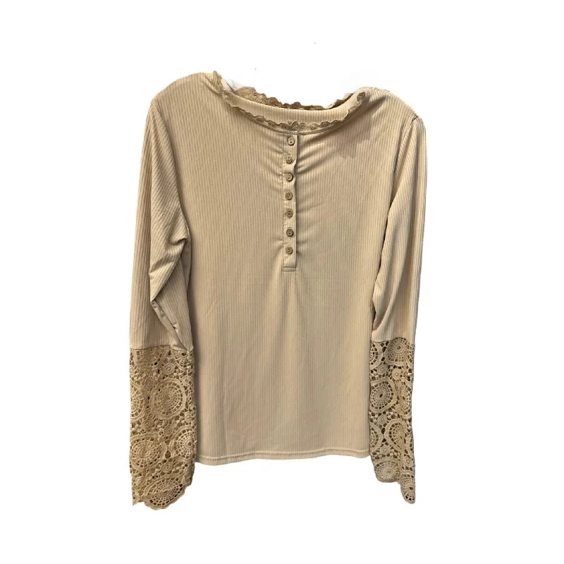 Top Long Sleeve By Clothes Mentor In Tan, Size: L