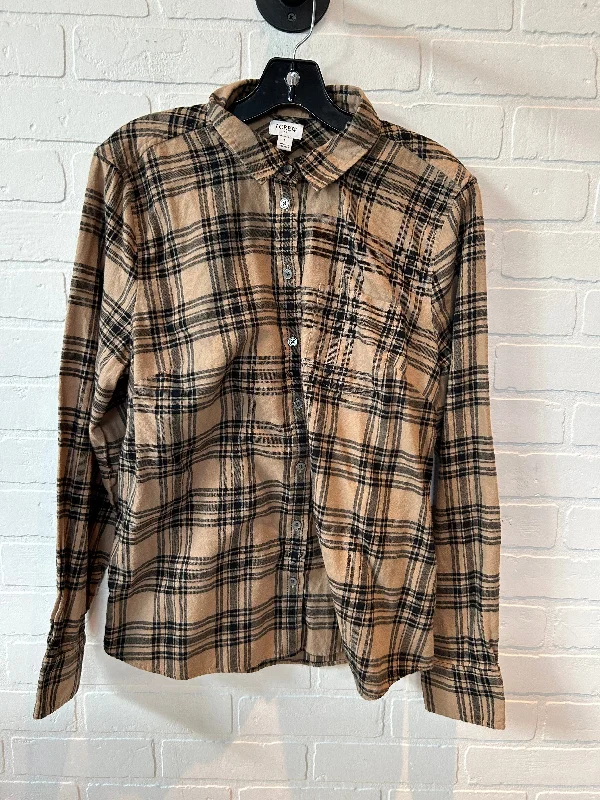 Top Long Sleeve By J. Crew In Black & Brown, Size: L