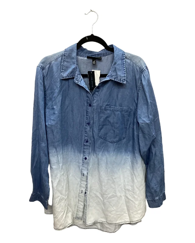 Top Long Sleeve By Lane Bryant In Blue Denim, Size: 1x