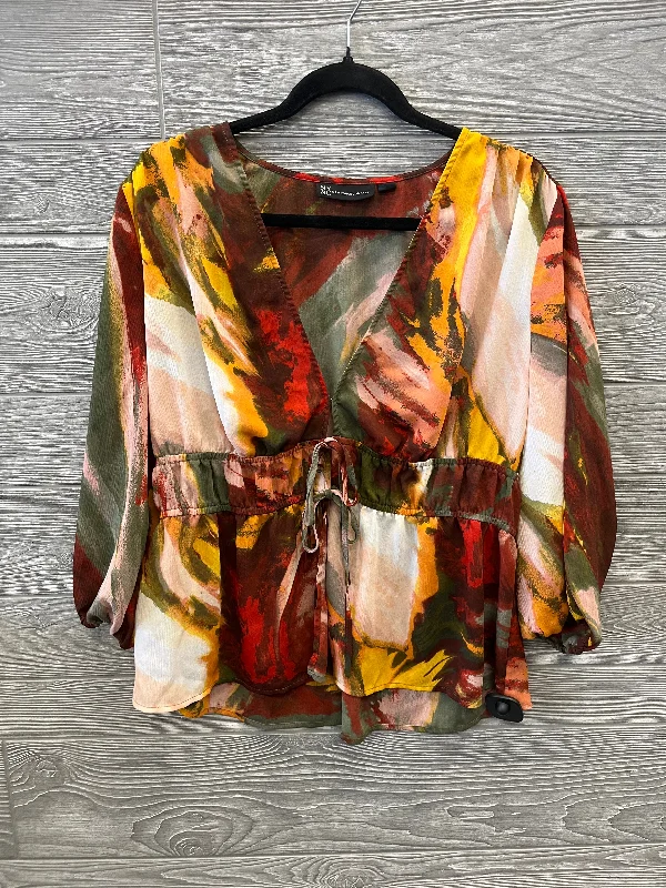 Top Long Sleeve By New York And Co In Multi-colored, Size: L