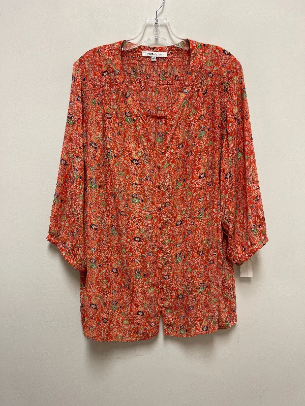 Top Long Sleeve By Rose And Olive In Orange, Size: 2x