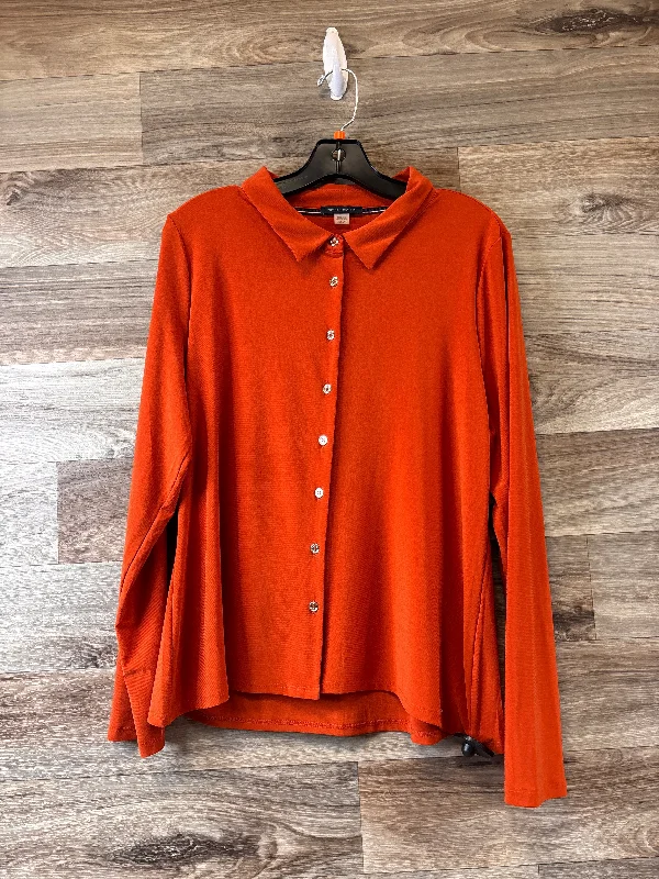 Top Long Sleeve By Tommy Hilfiger In Orange, Size: Xl