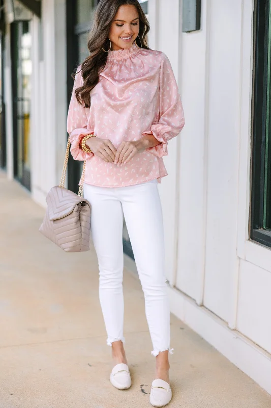 Tried and True Blush Pink Spotted Blouse