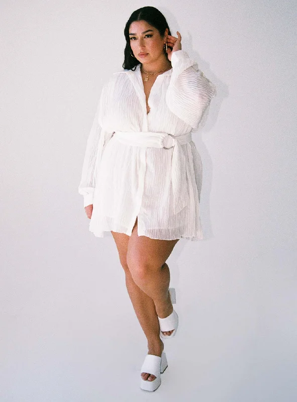 Tune In Shirt Dress White Curve