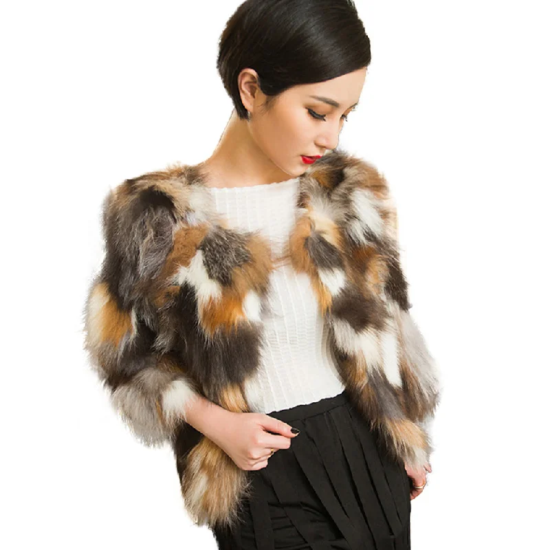 Real fox fur coat jacket for women winter thick fox fur 16169