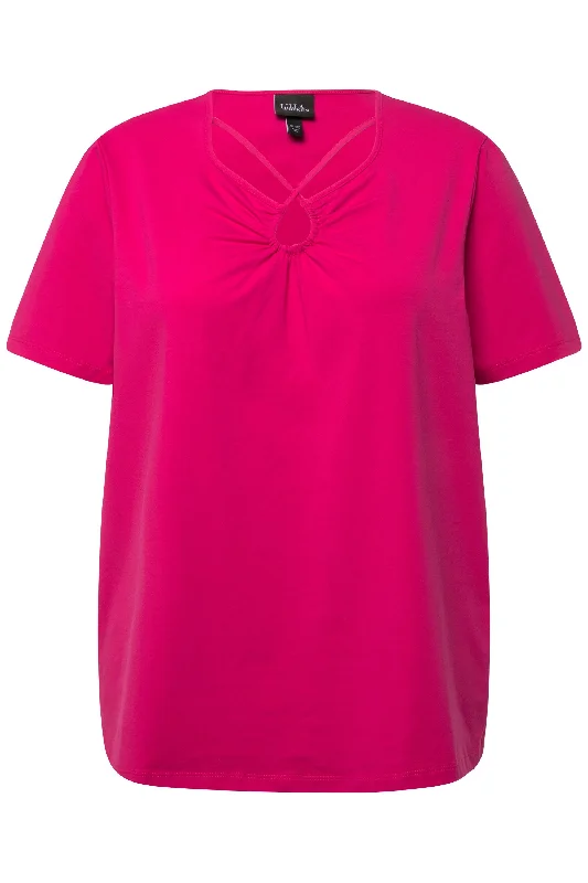 Ulla Popken Cut Out Top in Pink