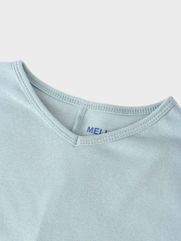 V Bottom T-Shirt-Light Blue