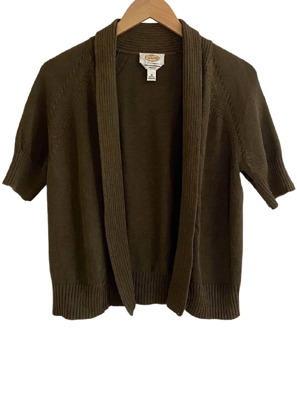 Warm Autumn Walnut Open Cardigan Sweater