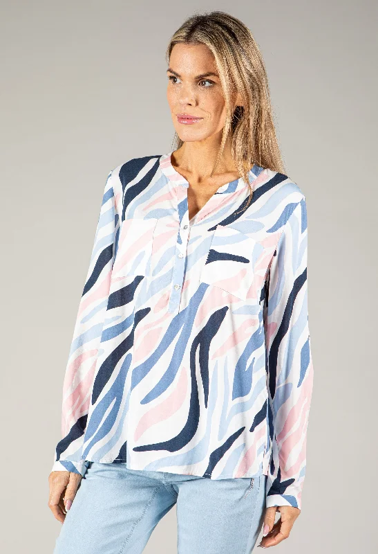 Wave Print Blouse