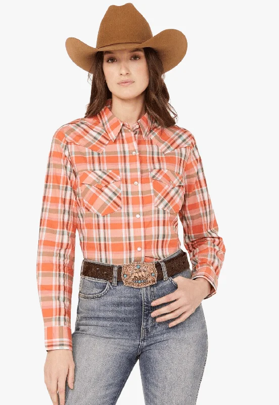 Wrangler Womens Western Snap Long Sleeve Shirt