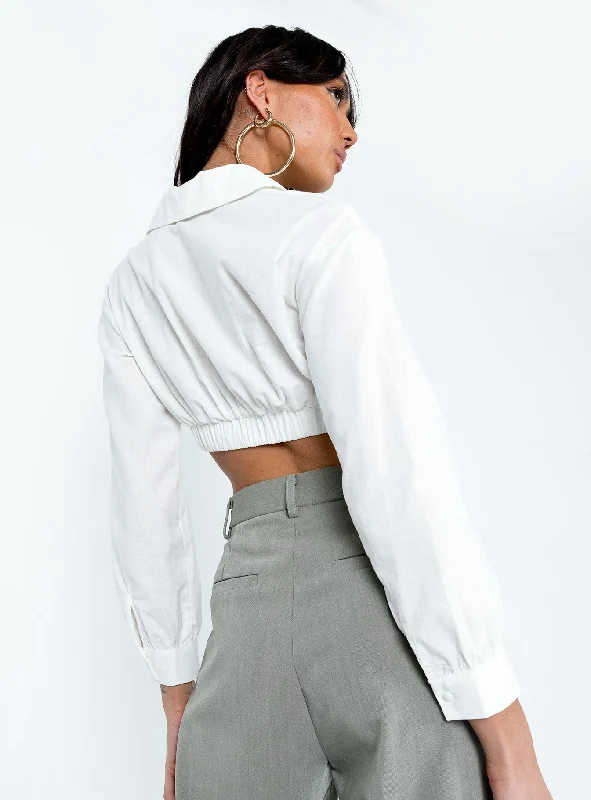 Zaxton Long Sleeve Top White