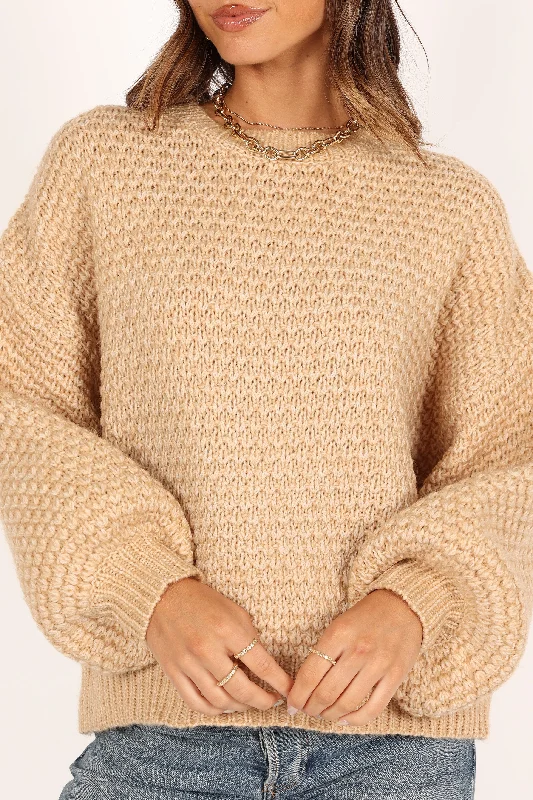 Ziggy Knit Sweater - Tan