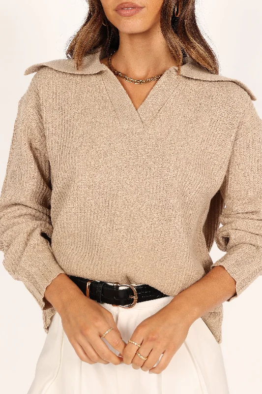 Zoe Knit Sweater - Beige