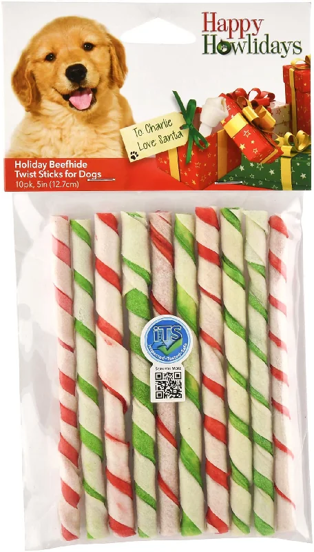 Holiday Twist Sticks, 5"L, 10-Pack