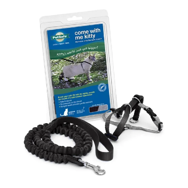 Pet Safe Come With Me Kitty Harness - Black & Silver