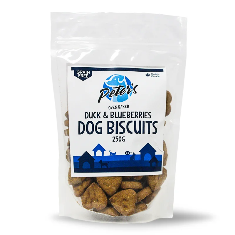 Peter's Ovenbaked Grain Free Duck & Blueberry Dog Biscuits