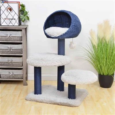 Blue Galaxy Natural Aesthetic, Handwoven, Eco-Friendly Medium Cat Tree