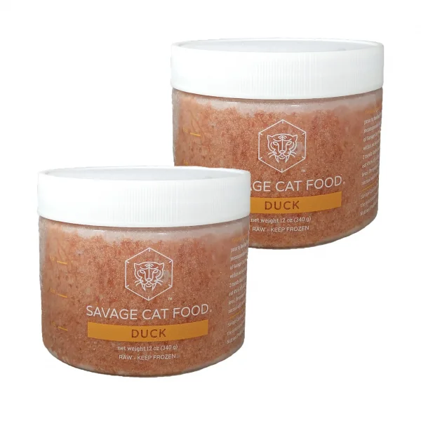 Savage Cat Frozen Duck 12 oz Small Tub