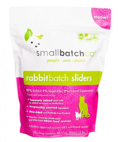 Small Batch Frozen Cat Sliders Rabbit 3 lb.