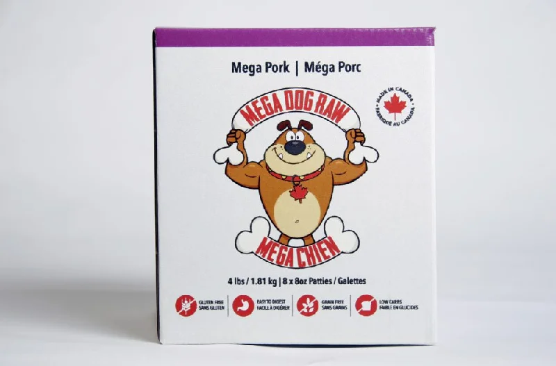 Mega Dog Pork Raw Food - 4lbs (8x0.5lb Patties)