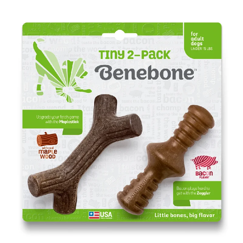 Benebone Bacon Flavored Maplestick and Zaggler Chew Toys for Dogs