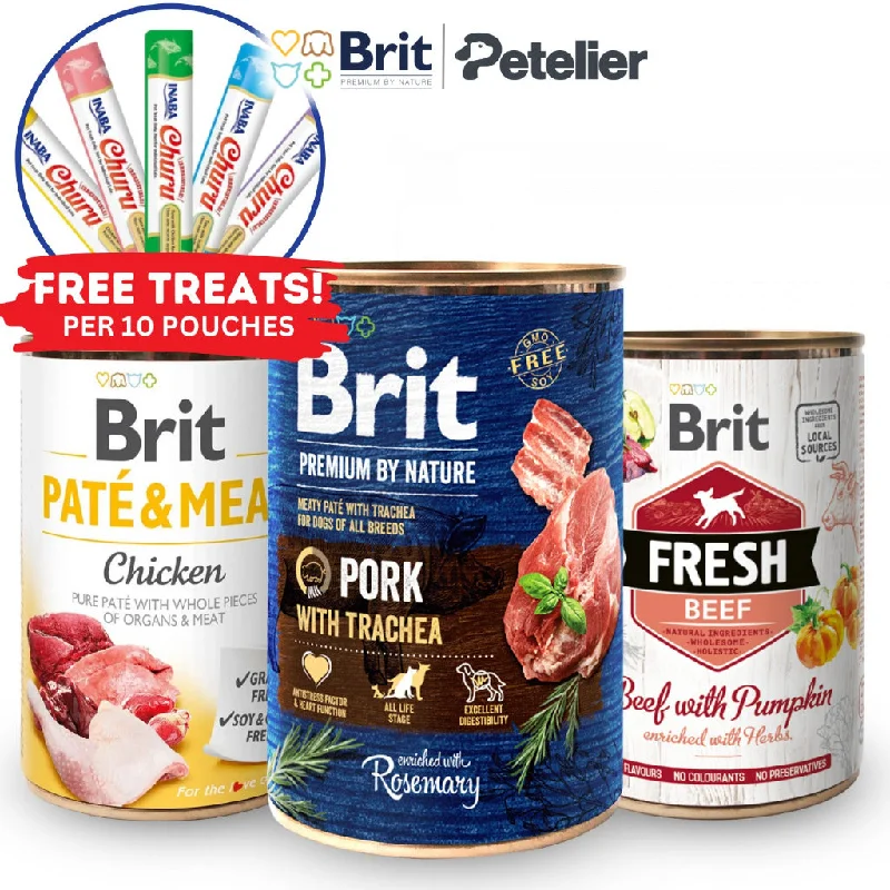 Brit Wet Dog Food Fresh/Pate/Monoprotein/Premium by Nature 400g Can Adult/Puppy Mono Protein