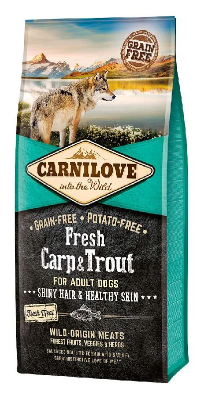 CARNILOVE Fresh Šaran i pastrva, Shiny Hair & Healthy Skin, bez žitarica, 12kg