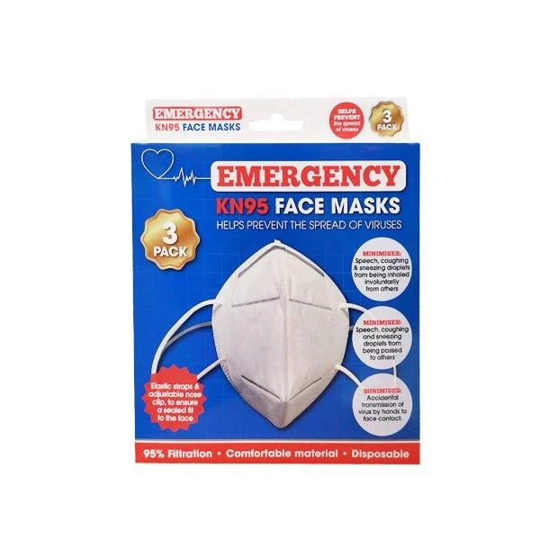 Emergency Face Masks Kn95 3 Pk