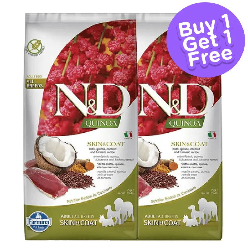 Farmina N&D Quinoa Duck Coconut & Turmeric Skin & Coat Grain Free for Medium & Maxi Dog Dry Food  (Limited Shelf Life) (Buy 1 Get 1)
