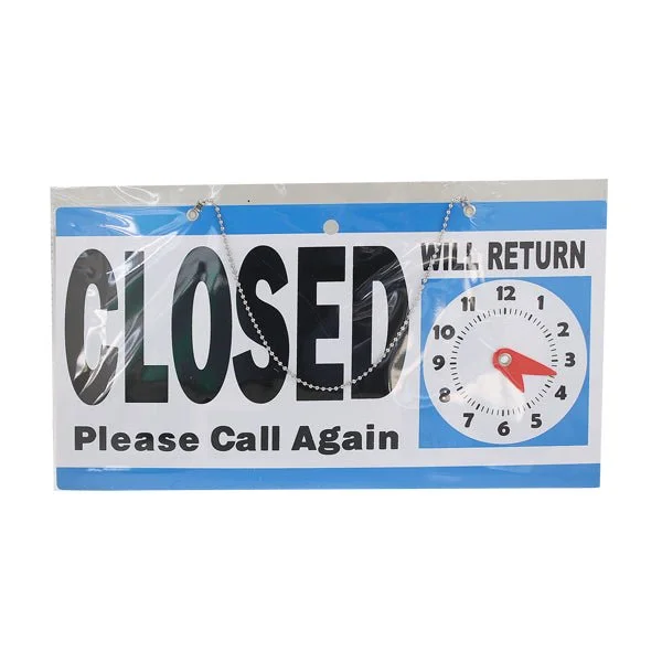 Open/closed Clock Sign