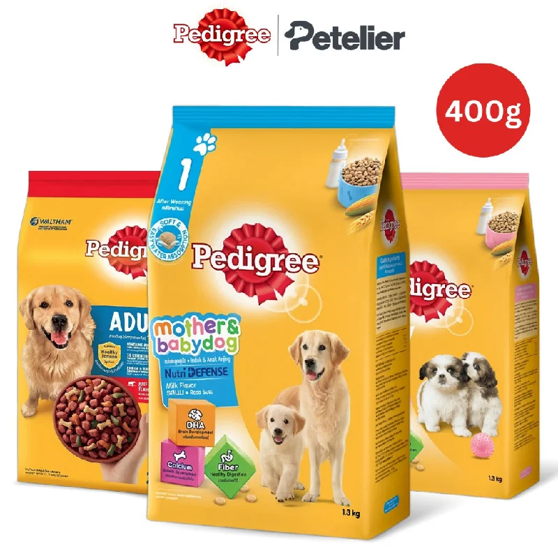 Pedigree Dry Dog Food 400g All Breeds & Flavors for Adult/Puppy NutriDefense