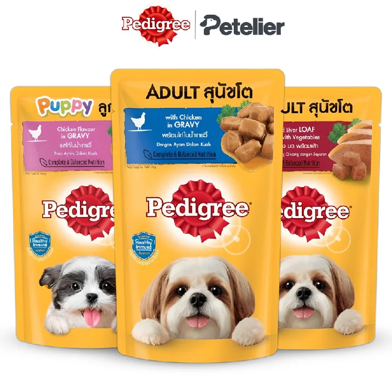 Pedigree Wet Dog Food in Pouch 130g, 80g for Adult/Puppy