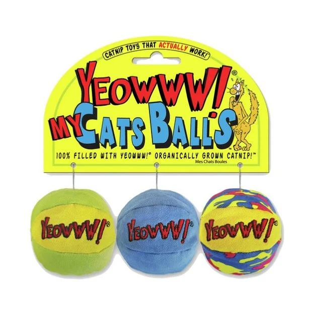 Yeowww! Cat Nip | Best Cat Toy | My Cats Balls - Pack Of 3