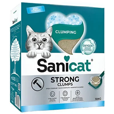 SANICAT Strong Clumps BabyPowd, grudajući miner. pijesak za mačke, mirisni, 10kg