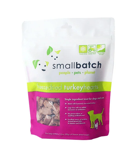 Small Batch Freeze Dried Turkey Hearts Cat & Dog Treats