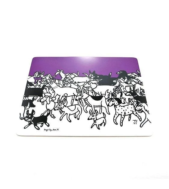 The Animal Project Placemats (Dogs In Plum By Jun-Yi)