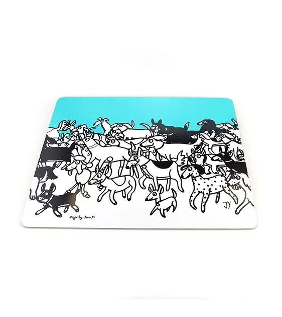 The Animal Project Placemats (Dogs In Turquoise By Jun-Yi)