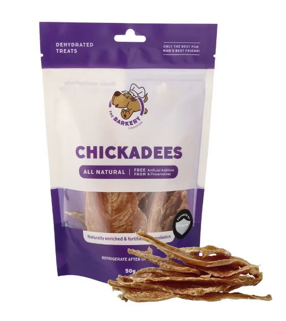 The Barkery Chickadees Dehydrated Probiotic Chicken Breast Dog Treats