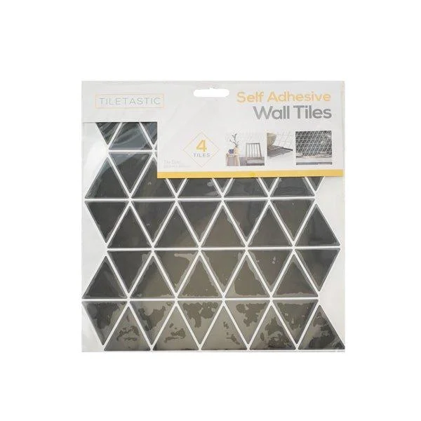 Tiletastic Black Triangle Tile 4 Pk