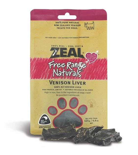 Zeal Free Range Air Dried Dog Treats (Venison Liver)