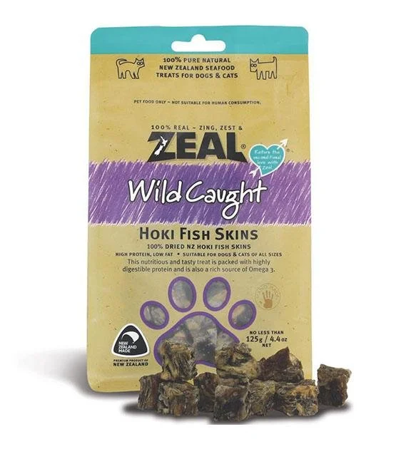 Zeal Free Range Air Dried Cat and Dog Treats (Hoki Fish Skins)